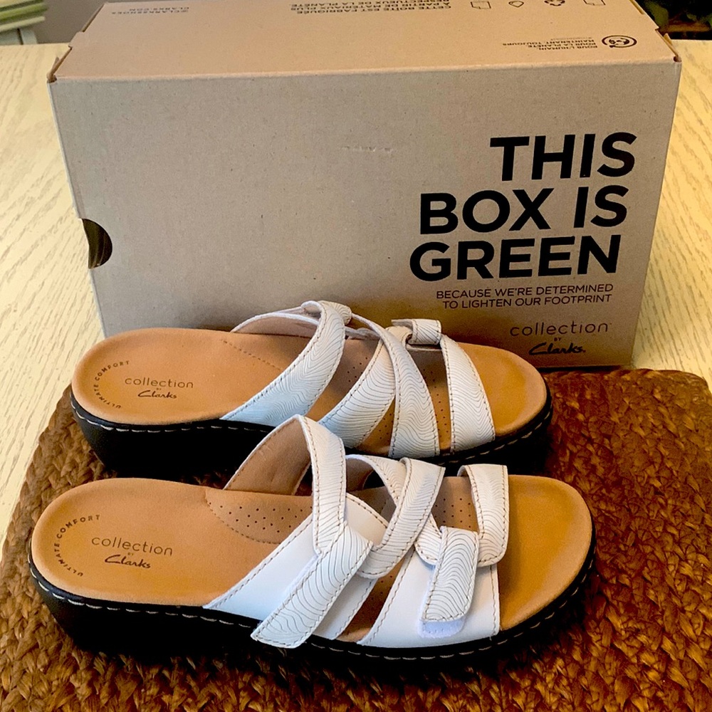 Clarks ultra comfort wedge,says size 7.5 fits a size 7 new in box never warn